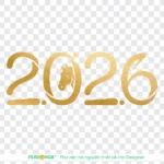Transparent png new year 2026 text trong suốt chữ năm mới 2026
