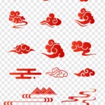 các yếu tố của mô hình mây đỏ may mắn png trong suốt 19122025