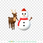 3D Christmas Snowman Png người tuyết nền trong suốt