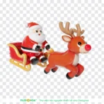 3D Png Santa Claus Riding Reindeer ông già noel cưỡi tuần lộc
