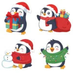 chim cánh cụt giáng sinh vector 17122025