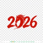 Png chữ 2026 năm mới tết 26122025b