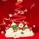 background psd giáng sinh màu đỏ 23122025b