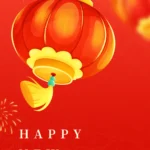 background năm mới màu đỏ lòng đèn 20122025