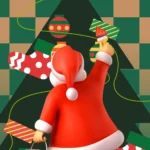 Santa Claus green pine tree Ông già noel cây thông màu xanh