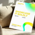 Poster Mockup in Sunlit Living Room with Sofa