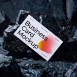 Business Card Mockup on Dark Stone