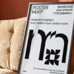 Framed Poster Mockup On Sofa