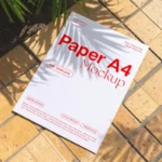 Paper Mockup On a Tiled Pavement