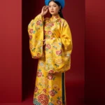 Embroidered traditional costume model