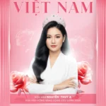Poster psd thiết kế banner hoa hậu màu hồng 25122025