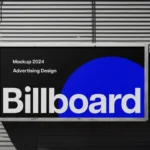 Advertising Long Billboard Banner Mockup with Real Shadow