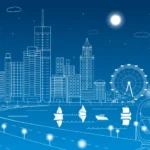 Background vector blue xanh dương city thành phố 06012026