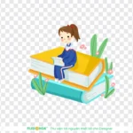 Png hình vẽ đứa bé học tập đọc sách 06012026