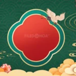 Background psd tiểu cảnh phong cách trung hoa xanh lá 08012026b