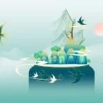 Hình nền phong cảnh thuỷ mạc Water landscape wallpaper 06022026