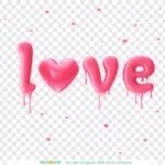Psd chữ the word “love” for Valentine’s Day. 9643