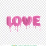 Psd chữ the word “love” for Valentine’s Day 9649
