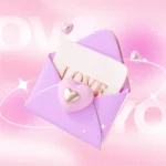 Psd nền màu hồng lá thư trái tim Pink background file with heart letter 9684