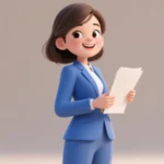 Jpg người phụ nữ hoạt hình 3D mặc vest animated woman wearing a suit 10318