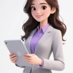 Jpg người phụ nữ hoạt hình 3D mặc vest animated woman wearing a suit 10324