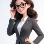 Jpg người phụ nữ hoạt hình 3D mặc vest animated woman wearing a suit 10327