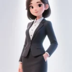 Jpg người phụ nữ hoạt hình 3D mặc vest animated woman wearing a suit 10294