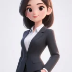 Jpg người phụ nữ hoạt hình 3D mặc vest animated woman wearing a suit 10300