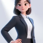 Jpg người phụ nữ hoạt hình 3D mặc vest animated woman wearing a suit 10306