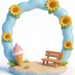 3D ghế, kem, hoa, chair, ice cream, flowers 10026
