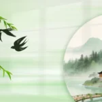 Psd phong cảnh thuỷ mạc phong cách trung quốc Chinese-style landscape painting 10646