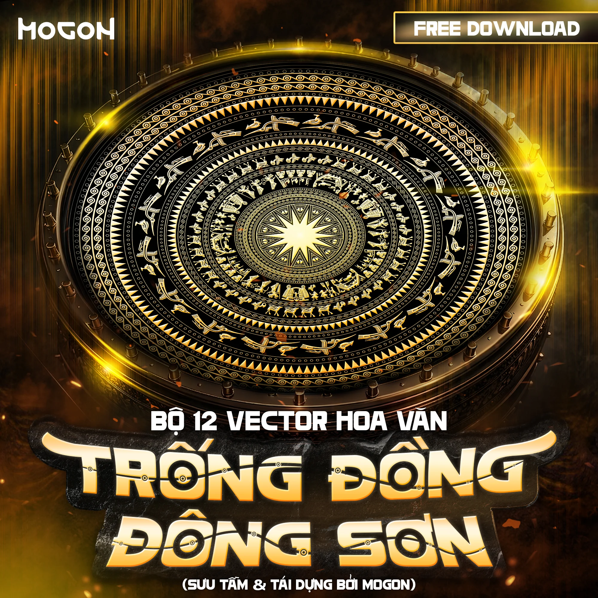 Bộ 12 Vector Hoa Văn Trống Đồng Đông Sơn (Free Download) 10816 - File ...