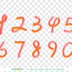 Png bộ chữ số Latin numeral set 14143