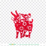 Png hình con dê cắt giấy kiểu trung quốc Chinese-style paper-cut goat 11457
