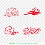Png mẫu mây truyền thống trung quốc đường kẻ đỏ traditional Chinese cloud pattern with red lines 13623