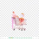 Png xe đẩy mua sắm nền trong suốt Transparent background shopping cart 12818