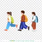 Png học sinh đi học hình vẽ nền trong suốt students going to school with a transparent background 13658