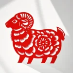 Jpg photo hình con dê cắt giấy kiểu trung quốc Chinese-style paper-cut goat 11438