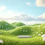 Jpg photo bải cỏ xanh mây trắng green grass and white clouds 11686
