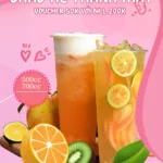 Psd poster thiết kế trà đào màu hồng design for pink peach tea 13280
