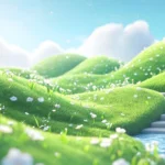 Jpg photo bải cỏ xanh mây trắng green grass and white clouds 11695