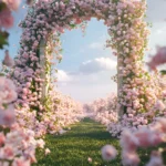 Jpg photo bãi cỏ cổng hoa hình nền lawn, flower gate, wallpaper 11647
