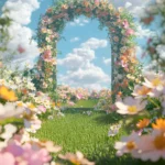 Jpg photo bãi cỏ cổng hoa hình nền lawn, flower gate, wallpaper 11641