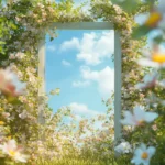 Jpg photo bãi cỏ cổng hoa hình nền lawn, flower gate, wallpaper 11659