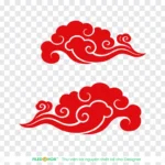 Png mẫu mây truyền thống trung quốc đường kẻ đỏ traditional Chinese cloud pattern with red lines 13626