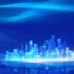 Psd background anh sáng xanh dương thành phố blue city light 13402