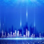 Psd background anh sáng xanh dương thành phố blue city light 13409