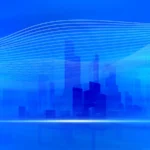 Psd background anh sáng xanh dương thành phố blue city light 13413