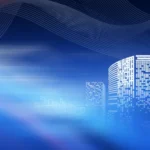 Psd background anh sáng xanh dương thành phố blue city light 13416