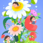 Vector trẻ em bông hoa vườn hoa khám phá children’s flower garden exploration 11095